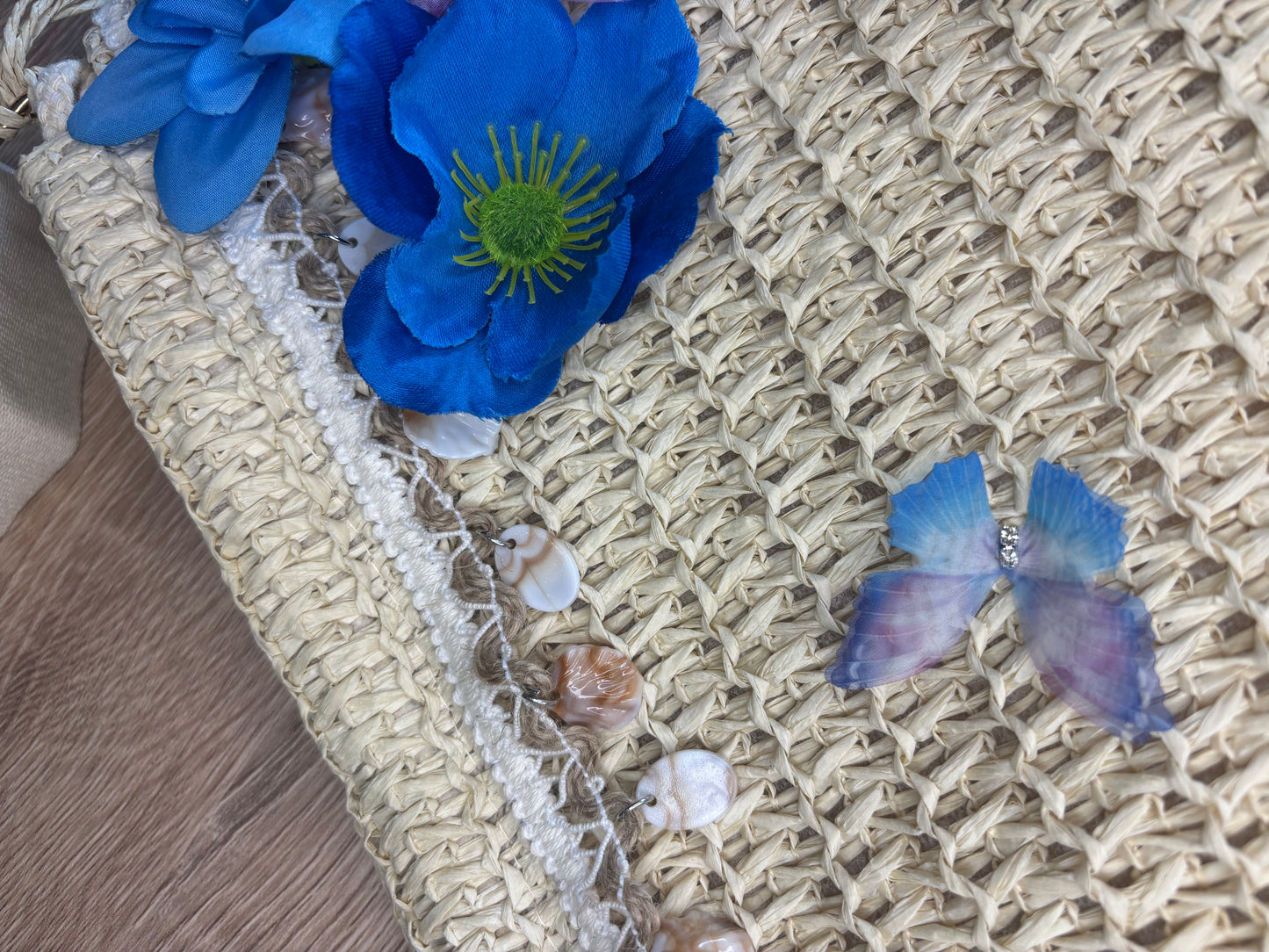 Petit sac fleurs bleu