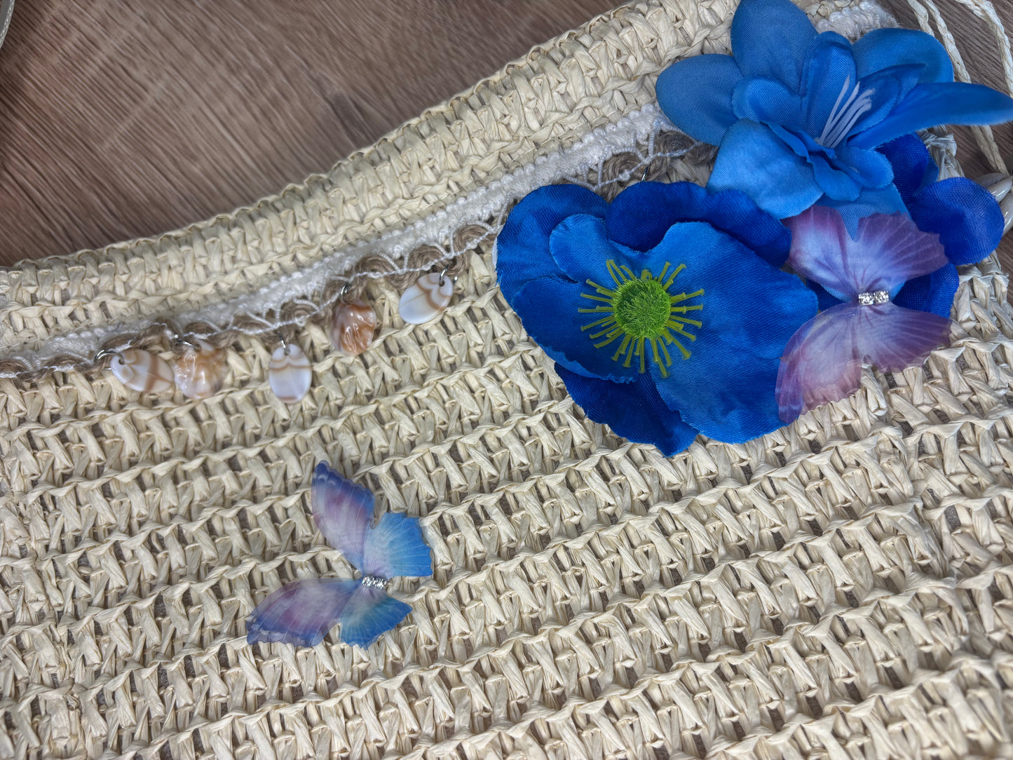 Petit sac fleurs bleu