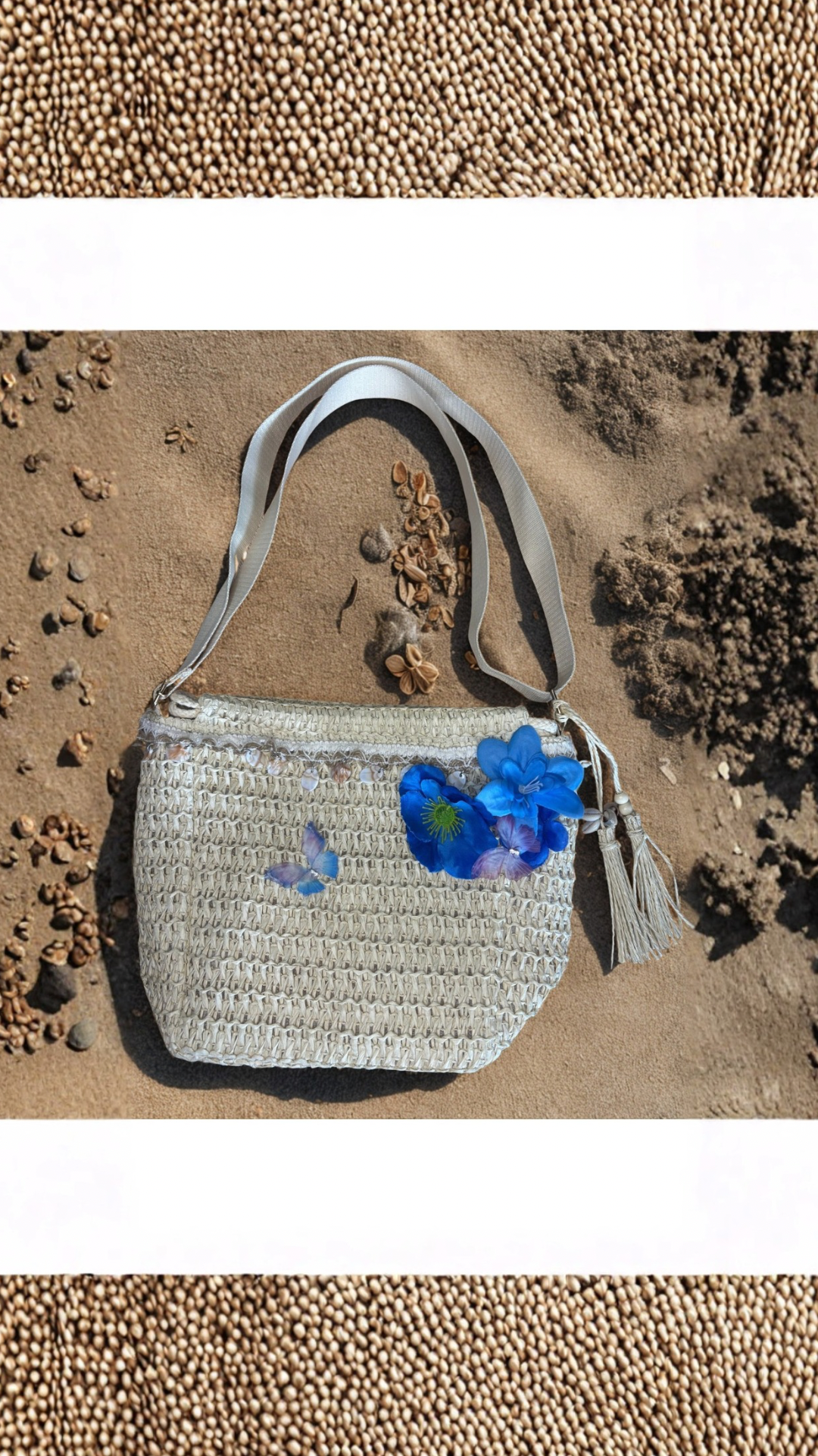 Petit sac fleurs bleu