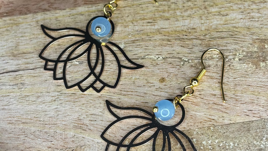 Boucles d’oreilles énergétiques « fleur de lotus communication »